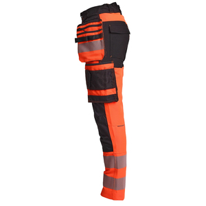 ADDAHAR ENTERPRISES Men's <b>Black</b> Workwear <b>Pants</b> Reflective Stripes Straight Fit Midweight Corduroy Material Breathable Side - Product Image 5