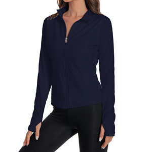 Veste de jogging et de yoga confortable ZYLO INDUSTRIES pour femmes, extensible dans quatre directions, fermeture éclair intégrale, haut de sport, fitness, manches longues, col roulé - Product Image 6
