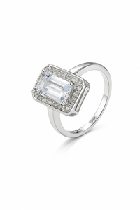 <b>Aquamarine</b> and Diamond <b>Ring</b> in 92.5 Sterling Silver KLSR-12103 - Product Image 1