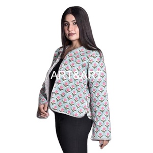 Chaqueta Bomber Acolchada Unisex de Algodón 100% con Bordado Suzani Vintage, Informal, Corta, de Invierno, para Mujer - Product Image 2