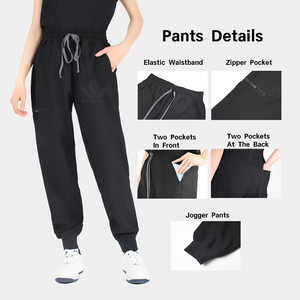 Unisex Lightweight Denim Woven Two-Piece Spandex/Polyester Nurse Uniform Summer Short Sleeve Needle Detection Hospital <b>Scrub</b> <b>Set</b> - Product Image 5