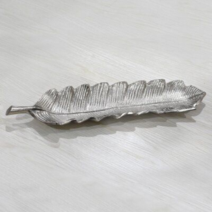 Bandeja de Servicio de Lujo de Aluminio Fundido con Diseño de Cuerno de Ciervo, Acabado Plateado Antiguo, para Hoteles y Restaurantes - Product Image 5