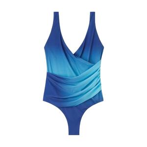 Traje de Baño de una Pieza para Mujer, Marca Privada, con Cuello en V y Diseño Fruncido - Product Image 1