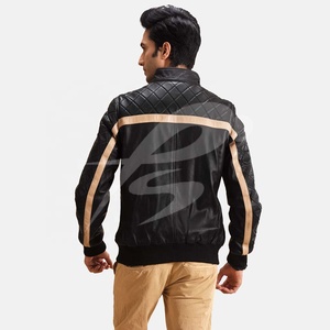 Chaqueta de Motociclista Reversible de Cuero Genuino Negro para Hombre, con Logotipo Personalizado, Impermeable, Estilo Biker, Ajustada, con Cuello Redondo y Cierre de Cremallera, Casual - Product Image 4