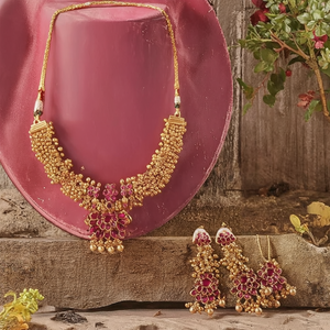 Fashion Jewelry Set Golden Balls Short Set - Product Image 3