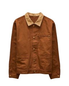 Chaqueta de Trabajo Francesa Personalizada para Hombre 2026 al por Mayor, Abrigo de Trabajo de Sarga de Algodón Marrón OEM, Uniforme de Trabajo Duradero, Ropa Exterior Utilitaria - Product Image 1