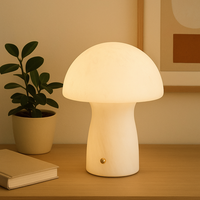 Lampe de table rechargeable champignon en verre