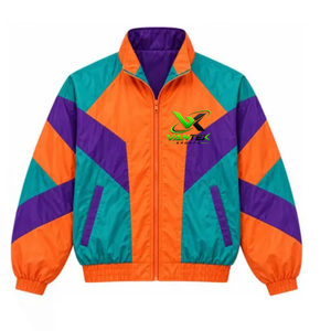Chaqueta Cortavientos Retro de los 80 para Mujer VANTEX SPORTS, Diseño Color Block, Delgada, 100% Poliéster, Cierre de Cremallera, Cuello Alto, Mangas Largas, Personalizable - Product Image 3