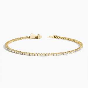 Pulsera de tenis pequeña de oro macizo de 14K con diamante cultivado en laboratorio de 1.40 ct, corte brillante, chapada en rodio, certificada por IGI, joyería fina de moda - Product Image 4