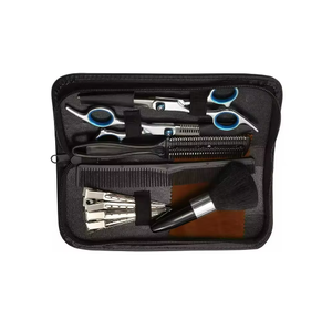 Kit de coiffure professionnel en acier inoxydable poli miroir avec ciseaux à effiler, ciseaux de coiffure et rasoir, avec peigne, en vente - Product Image 1