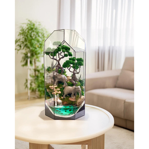 Wholesale Modern Unique Design Glass & Metal Terrarium Planter Custom Home Decor Geometric Succulent Box for Wedding Gift - Product Image 2
