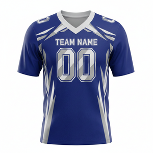 Maillot de football américain personnalisé pour adultes, manches courtes, respirant, option grande taille, devant 100% polyester, col en V - Product Image 6