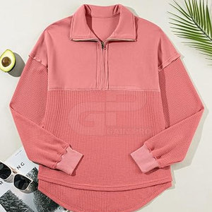Modern Women Quarter Zip <b>Sweatshirt</b> Featuring Lightweight Stretch Material Comfortable Design For <b>Gym</b> And Everyday Clothing - Product Image 4
