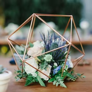 Unique Glass Metal Terrarium Planter Elegant Indoor Plant Display Box Geometric Home Accent - Product Image 3