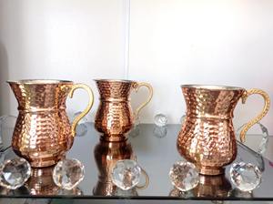 Mug en cuivre martelé style royal avec poignée, parfait pour la bière, le thé, le café, vaisselle vintage et élégante pour le service au bar - Product Image 4