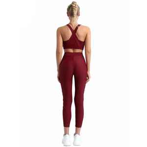 Conjunto de Yoga para Mujer de Secado Rápido y Transpirable con Logotipo Personalizado, Color Sólido en la Cintura, Venta al por Mayor de Ropa Deportiva - Product Image 4