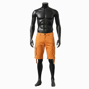 กางเกงขาสั้นคาร์โก้ผู้ชายสำหรับฤดูร้อน กางเกงขาสั้นคาร์โก้ลำลองสไตล์ไฮสตรีทเหนือเข่า ผ้าฝ้าย กางเกงขาสั้นซาฟารีสำหรับผู้ชาย - Product Image 1