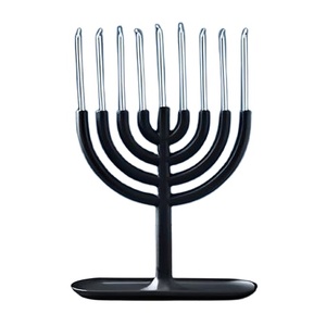 Menorah Negra Recubierta, la Más Vendida, para Villas, Sinagogas, Templos, Iluminación de Mesa, Uso Decorativo, Portavelas de Hanukkah - Product Image 1