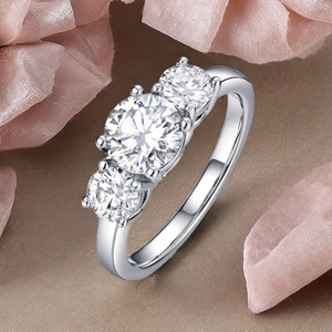 J&C Joyería Minimalista Moderna con Corte Redondo de Moissanita, Oro Real de 925 Plata de Ley, Chapado en Oro de 18K para Mujer, Joyería One Cata - Product Image 2