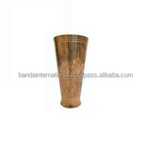 Verre à boire en métal fini polonais et doré avec finition dorée Eau potable en laiton avec doublure Design - Product Image 6