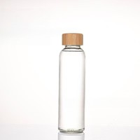 Botella de Vidrio Transparente Resistente al Calor y a Fugas con Logotipo Personalizado, Tapa de Bambú y Tapa de Acero Inoxidable, Vaso Portátil para Beber