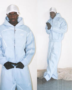 Ensemble de survêtement unisexe Hip Hop Y2K Streetwear, imprimé camouflage, avec sweat à capuche à cordon de serrage doublé polaire et pantalon de survêtement 100% coton - Product Image 5
