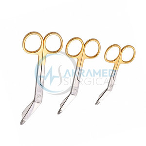 Juego de 3 Tijeras para Vendajes Lister con Mango Dorado, Dentadas, Certificadas por la CE, Instrumentos Quirúrgicos Ortopédicos - Product Image 4