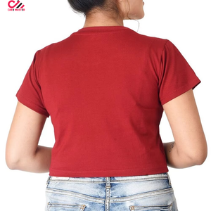 T-shirt personnalisé à imprimé tie-dye pour femmes, t-shirts courts de qualité supérieure, manches courtes, crop tops - Product Image 5