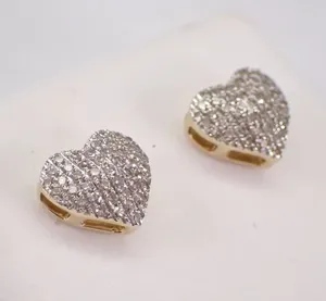 2.00Ct Round Cut Moissanite Halo Studs <b>Wedding</b> <b>Earrings</b> Sterling <b>Silver</b> Gold Plated - Product Image 3