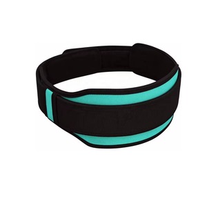 Adjustable Breathable Waist Support <b>Belt</b> for <b>Weight</b> Lifting Strength Training Unisex Black and Teal Color Buckle Closure - Product Image 5
