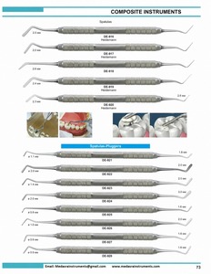 Espátulas y Aplicadores Dentales de Composite de Acero Inoxidable con Empuñadura Moleteada, Instrumentos Manuales Clase I 2.5mm 2.0mm 3.0mm - Product Image 1