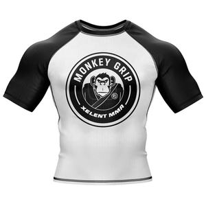 เสื้อรัดกล้ามเนื้อแขนสั้นสำหรับผู้ชาย MMA Rashguard สำหรับฝึกซ้อม BJJ ยิวยิตสู กราปลิง ต่อสู้ กีฬา ฟิตเนส ออกกำลังกาย ขายส่ง - Product Image 1