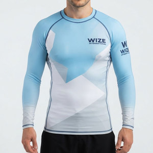 2026 <b>Men's</b> Full Sleeve Breathable Rash Guard <b>Shirts</b> Custom Color Digital Print Spandex/Polyester Fabric Outdoor <b>Compression</b> - Product Image 1