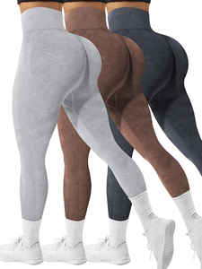 Leggings de yoga taille mi-haute pour femmes, grandes tailles, hiver, décontractés, respirants, longueur intégrale, coton bambou, fitness, mode, vente en gros - Product Image 5