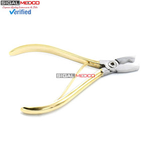 Pince dentaire orthodontique Dela Rosa plaquée or, outil de pliage de fil orthodontique, instrument chirurgical - Product Image 2
