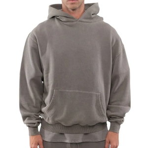 Sweat-shirt à capuche en molleton uni pour homme, effet délavé, impression numérique, options personnalisées, respirant, coupe classique - Product Image 5