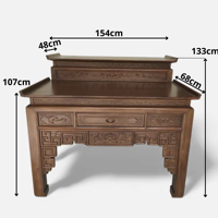 Table d'autel antique à deux niveaux en bois de gu massif Singdora, design traditionnel fait main, durable, écologique, pour appartement, villa, salon