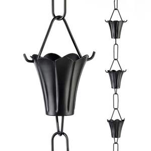 Chaîne de pluie noire angulaire moderne pour remplacement de gouttière suspendue, pour un drainage extérieur efficace - Product Image 1