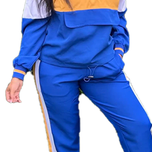 ชุดวอร์มลำลองแบบยูนิเซ็กซ์ ทรงปกติ สีสันตัดกัน ผ้าฝ้าย 100% ระบายอากาศได้ดี ซิปแขนยาว ชุดสองชิ้น สำหรับฤดูหนาว ชุดออกกำลังกาย รับสกรีนโลโก้ - Product Image 3