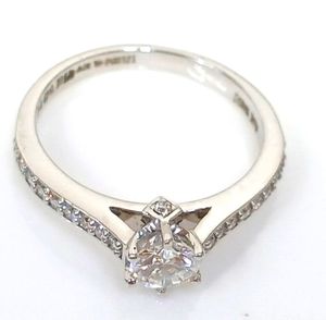 lab grown diamond <b>ring</b> IGI Certified Diamond VVS1 Clarity 14K White Gold Brilliant Cut Filled Diamonds Cute Style Women'sLab - Product Image 3