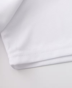 Men's White Short Sleeve for Shirt Solid Color Knitted Pique Fabric Breathable Smart Casual Fit Regular Length Button Design - Product Image 5