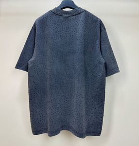 T-shirt décontracté à manches courtes pour homme, col rond, motif à pois, tricot surdimensionné - Product Image 2