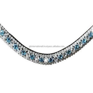 กำไลข้อมือวิบวับประดับคริสตัลสีทองแผ่นรองแบบนิ่มสีดำน้ำตาลสำหรับม้า - Product Image 3