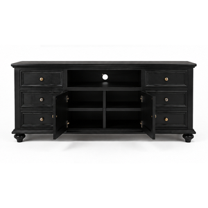 Mueble para TV de Madera de Teca Sólida Negra de Primera Calidad, Consola Multimedia, Mueble de Almacenamiento, Muebles de Lujo para Sala de Estar, Fabricante - Product Image 3