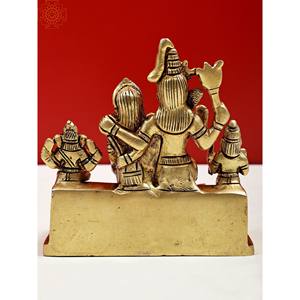 Escultura Shiva Parivar hecha a mano de 4 pulgadas con Nandi y Shiva Linga hecha en India - Product Image 4