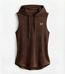 Camiseta sin mangas con capucha para mujer, talla grande, cuello redondo, chaleco deportivo, color liso, camiseta informal para fitness, transpirable, ropa de mujer - Product Image 2