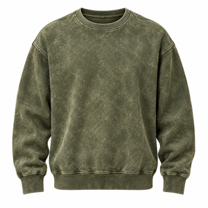 e <b>Sweatshirts</b> & Hoodies Heavy 380G Eco-Friendly High Quality <b>Vintage</b> Style <b>Oversized</b> Winter Men's Acid Wash Fleec - Product Image 2