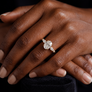 Anillo de Compromiso de Lujo con Moissanita para Mujer, Anillo de Boda con Diamante de Forma Ovalada, Anillo de Promesa de Oro Amarillo Vermeil de 14K - Product Image 5