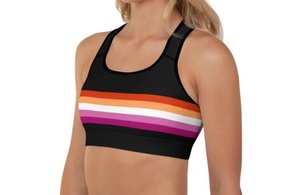 Pakistan Made Simple Front Logo Sports Bra Plus Size Breathable <b>Women's</b> Yoga Gym Sports Bras - Product Image 2