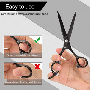 Juego de Tijeras de Barbero Profesionales Negras de Acero Inoxidable con Estuche de Cuero PU - Product Image 5